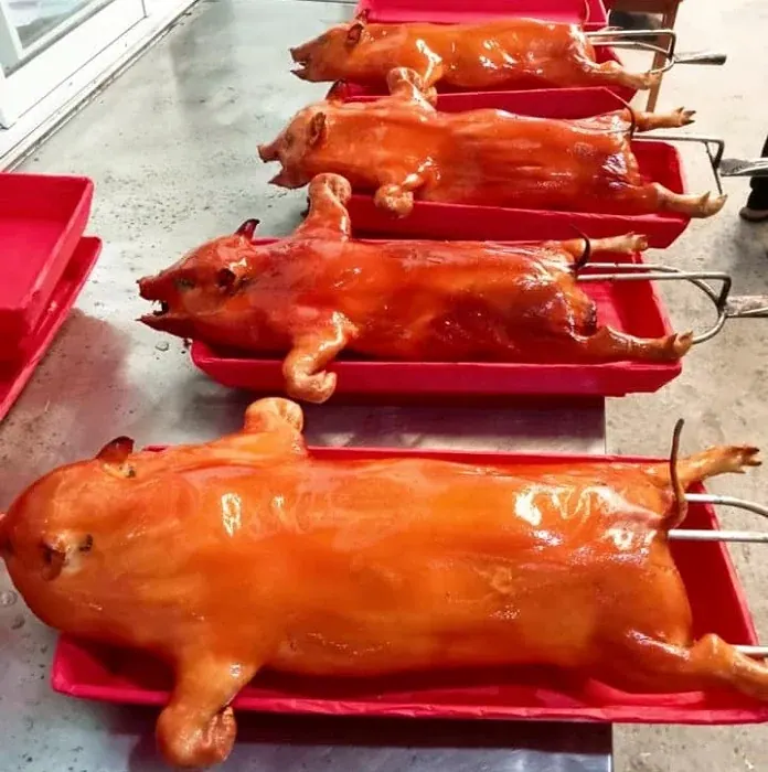 Đặt heo quay – heo cúng nguyên con